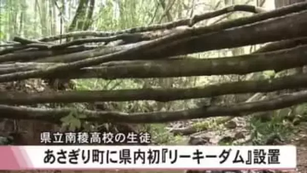 県立南稜高校の生徒が県内初の木材を利用した『リーキーダム』をあさぎり町に設置【熊本】