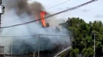 小郡市で竹林を焼く火事　障害者支援施設の利用者が避難　県道が一時通行止めに　福岡