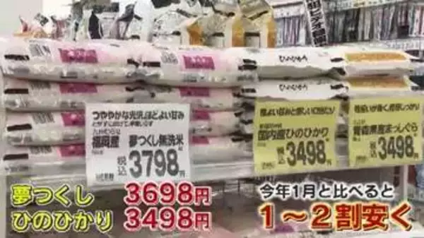 不足から一転“コメ余り”　店頭で5キロ3500円前後に　値下がり歓迎の一方で消費は低迷　苦境の生産者が新たな一手　福岡