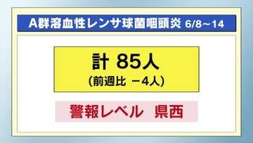 溶連菌感染症　県西地区で警報レベル　感染症まとめ（６月８日～１４日）