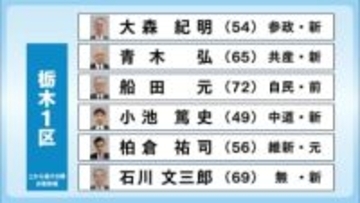 ２０２６衆院選　候補者乱立６人立候補　栃木１区