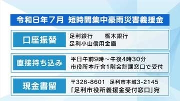 豪雨被災者支援へ　義援金募集開始　９月３０日まで　足利市