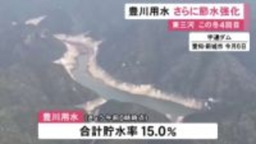 貯水率が平年の4分の1以下…愛知県東三河地方に水を供給する豊川用水で今冬4回目の節水強化 県が対策呼びかけ