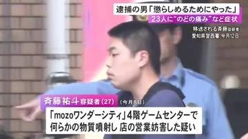 大型商業施設のゲームセンターで23人が喉の痛み等訴えた事件 逮捕の27歳男「腹が立つ人がいて懲らしめるため」という趣旨の供述