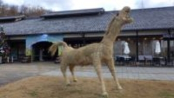 「大きな飛躍の年に」の願いを込めて…干支にちなんだ躍動感ある馬の“稲わらアート”を展示 ぎふ清流里山公園