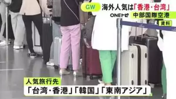 中国便の減少が影響…中部空港のGW中の国際線予約者数は前年比87％程度にとどまる 旅行先は台湾などが人気に
