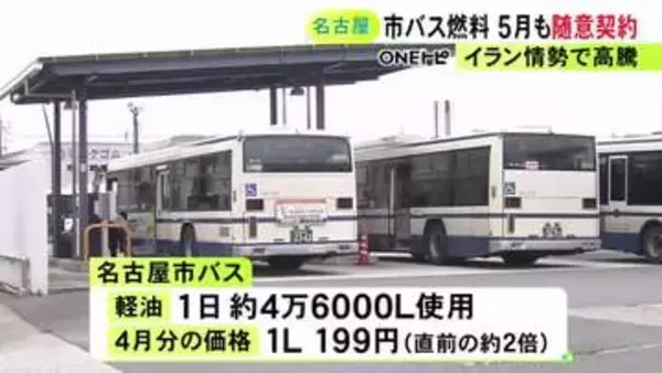 1日約4万6千リットル使用…イラン情勢受け名古屋市が市バスで使う軽油を入札で調達できず 5月分も随意契約に