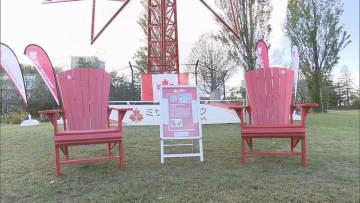 大阪・関西万博カナダパビリオンの『イス』 愛・地球博の“カエデモニュメント”を移設した愛知県刈谷市の公園に