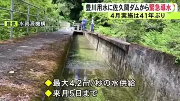 4月実施は41年ぶり…水不足が続く愛知県の豊川用水 静岡県の佐久間ダムからの緊急導水始まる 5/5までの予定