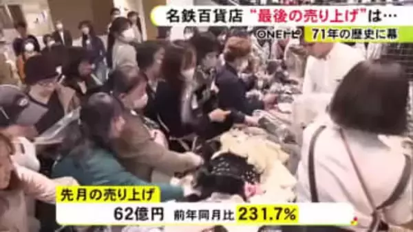 1年前の2倍以上…71年の歴史に幕を下ろした名鉄百貨店 閉店セールを追い風に最後の1カ月の売上が“単月過去最高”に