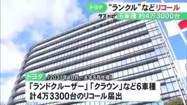ランクルやクラウン等…トヨタが6車種計4万3300台でリコールを届け出 デジタル画面の制御プログラムに不具合の恐れ