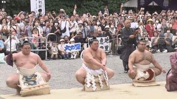 7/12初日…大相撲名古屋場所の開幕を前に熱田神宮で奉納土俵入り 横綱・豊昇龍や大の里らが場所の成功を祈願
