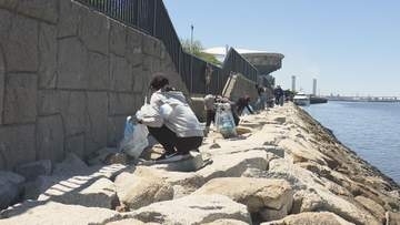 発泡スチロールなど…名古屋港水族館に隣接する堤防で“海洋ゴミ”を回収するイベント 中学生から60代までが参加