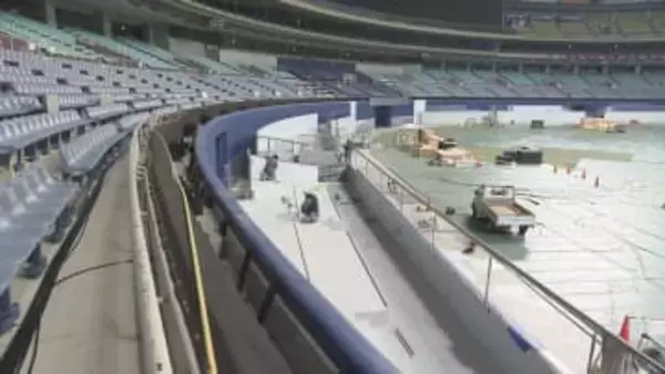 侍ジャパン戦でお披露目…バンテリンドームの「ホームランウイング」建設工事を公開 外野フェンスが1.2m低く6m前に