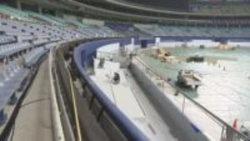 侍ジャパン戦でお披露目…バンテリンドームの「ホームランウイング」建設工事を公開 外野フェンスが1.2m低く6m前に