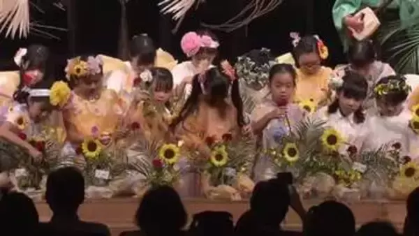 生け花×音楽…名古屋の流派「石田流」の教室に通う子供達が三味線に合わせ花を生ける 演奏は地元の山口晃司さんが担当