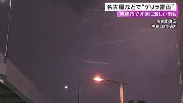 1時間に61.5ミリ降った所も…愛知・岐阜の各地で一時『ゲリラ雷雨』名古屋市と尾張旭市にレベル3大雨警報