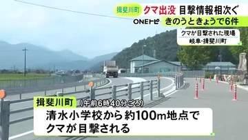 小学校から100m程の場所など…岐阜県揖斐川町で30日からクマの目撃情報相次ぐ 31日正午頃には大野町でも