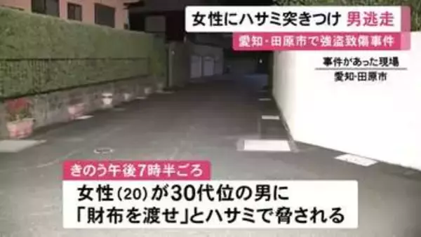 黒ずくめの男が逃走…自転車の20歳女性が夜の路上でハサミのような物で脅され押し倒されてケガ 強盗致傷事件として捜査