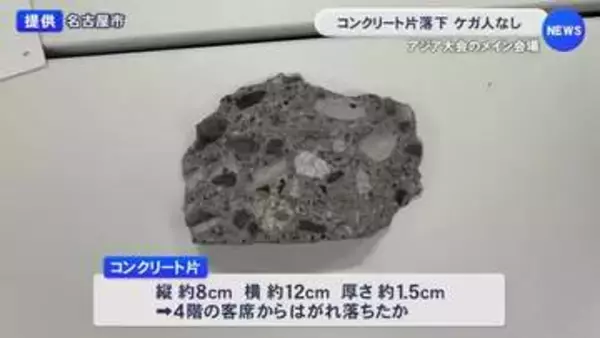 4階の客席からか…アジア大会のメイン会場 パロマ瑞穂スタジアムでコンクリ片が剥落 ほか7カ所も危険性あり周辺を立入禁止に