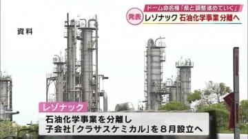 レゾナック・ホールディングス　石油化学事業分離へ　ドーム命名権「県と調整を進めていく」