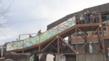 白馬北小のスキージャンプ台が復活　老朽化で使用できず修繕のため児童が募金活動など奮闘　地元住民にお披露目【長野】