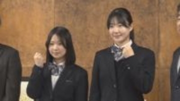 スピードスケートのジュニアW杯　都市大塩尻高の選手２人が表敬　目標は2030年の冬の五輪出場