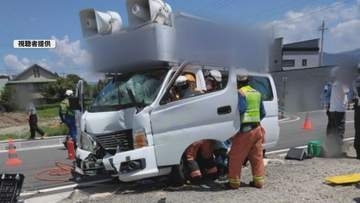 「居眠りをしてしまった」選挙活動中の街宣車が電柱に衝突　同乗していた県議を含め男女3人重傷　車を運転していた男性(75）の居眠りか【長野・駒ヶ根市】