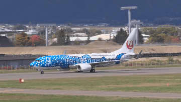 松本空港に“ジンベエジェット”「おやきも楽しみ」沖縄からチャーター便　長野・松本市