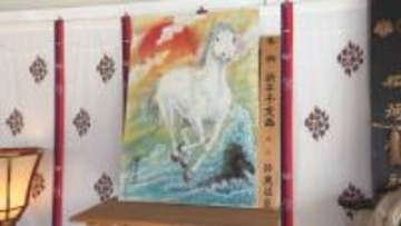 来年の干支・午を描いた日本画／倉敷市の稲荷神社に地元の日本画家が奉納【岡山】