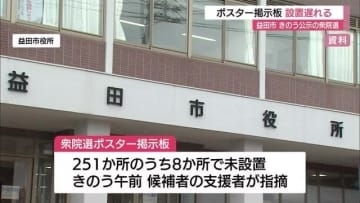 【衆議院選挙】ポスター掲示板の一部設置が遅れる…業者が27日午後までに対応（島根・益田市）