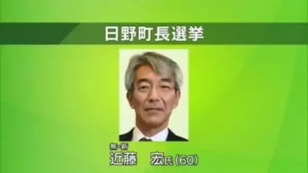 【日野町長選告示】新人の近藤氏1人が立候補　現職不出馬で無投票で初当選の公算大（鳥取）