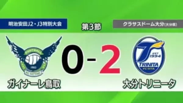 【明治安田J2 ・J3百年構想リーグ】ガイナーレ鳥取は大分に屈し連敗　元日本代表・清武にゴール許す