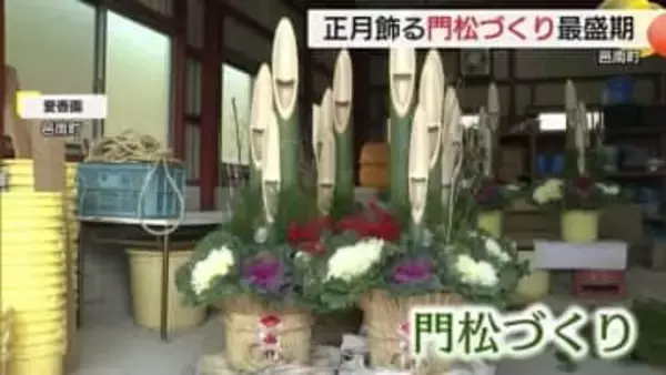 リピーター多数　障害者支援施設でスタッフ手作り「門松」　正月の準備着々…作業が最盛期（島根・邑南町）