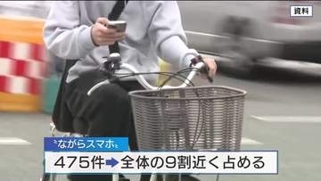 自転車の「青切符」検挙数５４０件超え　約９割が「ながらスマホ」　１０代２０代の若い世代が目立つ　広島