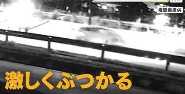防犯カメラに映像　軽自動車が街路灯に激しく衝突　18歳の男性２人が意識不明の重体　広島・海田町