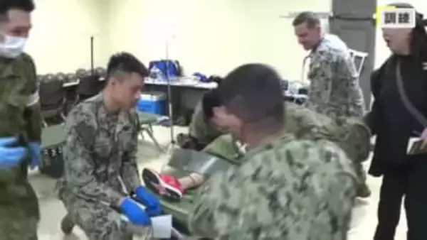 アメリカ軍と自衛隊が共同訓練　南海トラフ地震を想定　けが人の応急処置など　山口・岩国市