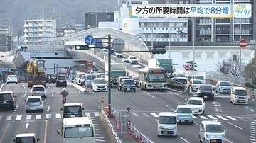 西広島バイパスの渋滞調査　延伸区間の全線車線規制後は平均時間夕方は約８分、朝は約６分増　広島