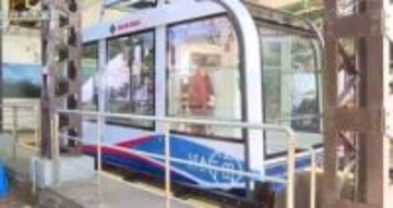 宮島ロープウエー新客車にリニューアル　「海号」、「空号」の安全を祈願　来月７日運行再開