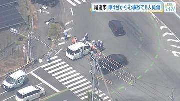 車５台がからむ事故　しまなみ海道・生口島北インター出口付近　８人病院搬送うち１人重傷か　広島・尾道市