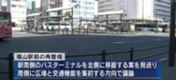 ＪＲ福山駅周辺再整備　基本計画大詰め「南側に広場と路線バス乗り場、北側に観光バス乗り場案」支持多数