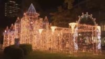 ひろしまドリミネーション試験点灯　平和大通りをライトアップ　テーマはおとぎの国　11月17日から開催