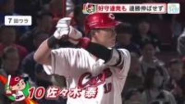 【カープ】８日　守備で光るプレー続出も、巨人に逆転負け　連勝伸ばせず