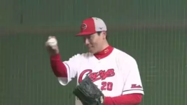 カープ日南キャンプ　第２クール最終日　「体に張り」の栗林、中崎が投球練習　高卒ルーキー西川が一軍合流