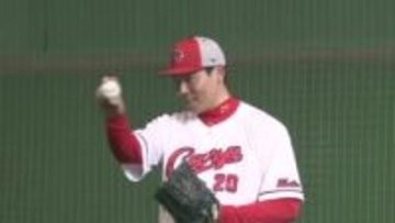 カープ日南キャンプ　第２クール最終日　「体に張り」の栗林、中崎が投球練習　高卒ルーキー西川が一軍合流