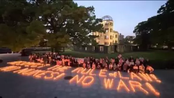原爆ドーム前キャンドルで訴える　戦争反対と核兵器廃絶　ＮＰＴ再検討会議初日　広島