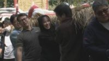 「感謝伝えるパフォーマンスを」東北絆まつりに向け“大わらじ”降ろし　5月に盛岡市で開催　福島