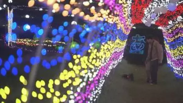 夏の夜彩るヒマワリと天の川… 安達太良山で恒例の“65万球”イルミネーション　福島・二本松市