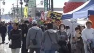 原発事故以降15年ぶり元の通りで十日市祭にぎわい戻る　福島・浪江町