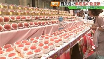 県産モモ、1500個ズラリ！新宿高島屋で「ふくしまの桃まつり」開催